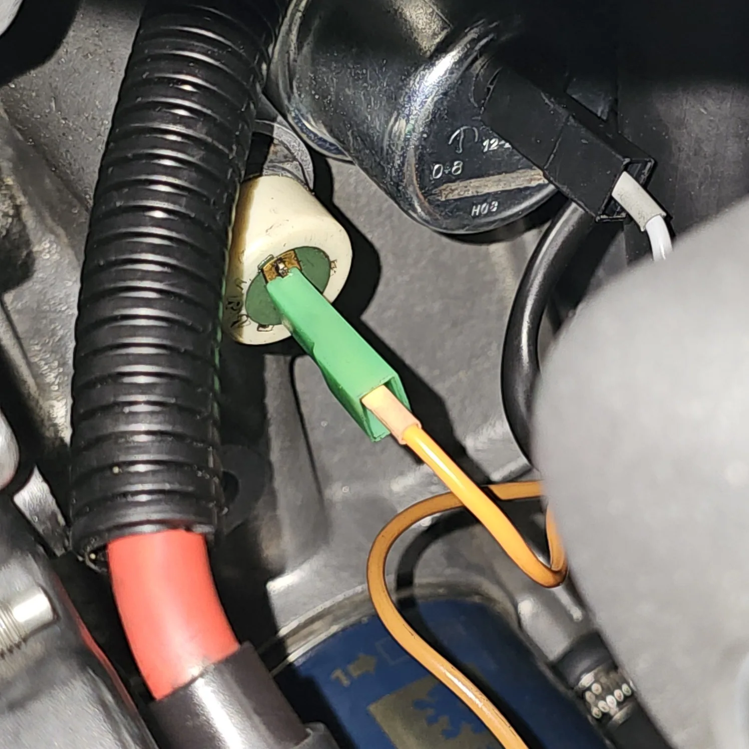 Peugeot 205 GTI / CTI - Faisceau de capteurs moteur - Connexions alarme pression d'huile et pression d'huile SKS